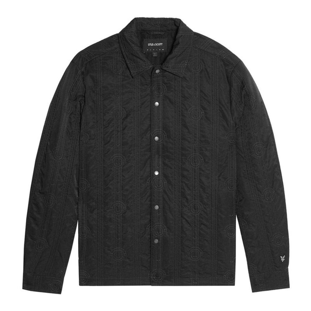 Lyle & Scott Mens Geometric Pattern Regular Overshirt / Black Ice